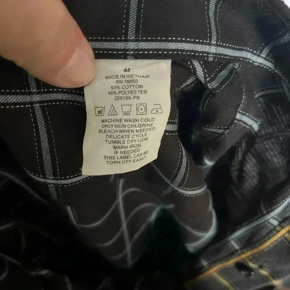 NWT A2Z New York Mens Shirt Medium Reversible Blue Yellow Checkered Button Down - Picture 7 of 13
